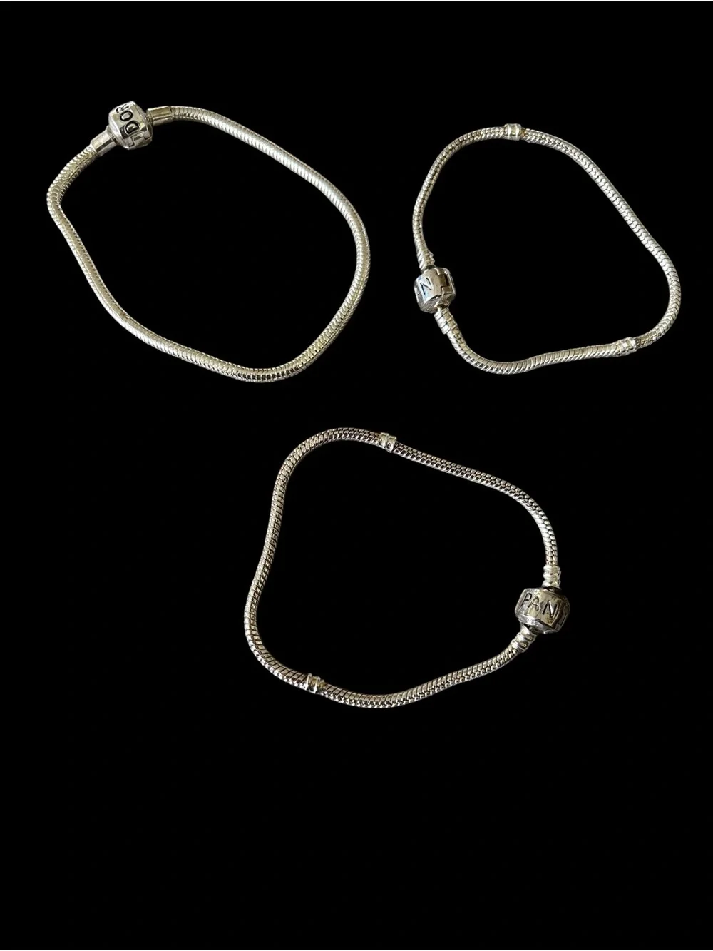 Pandora Silver Snake Chain Bracelet - Sterling Look (Silver) Lot!